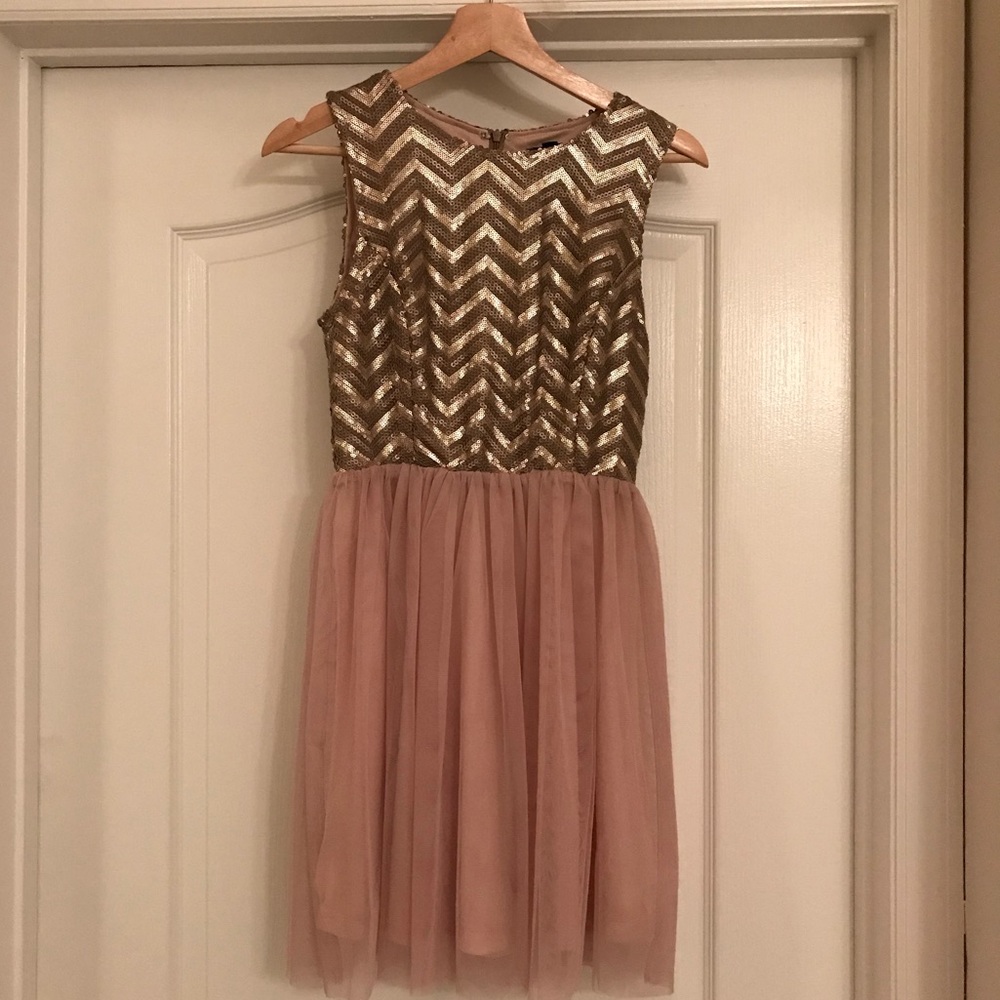 Sequin Gold & Pink Dress